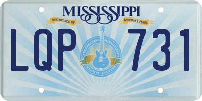 MS license plate LQP731