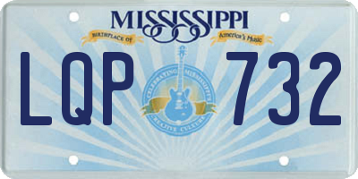 MS license plate LQP732