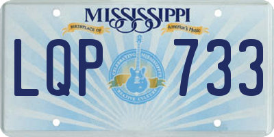 MS license plate LQP733