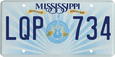 MS license plate LQP734