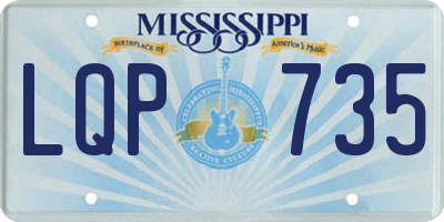 MS license plate LQP735
