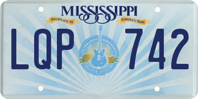 MS license plate LQP742