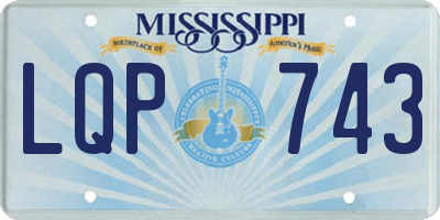 MS license plate LQP743