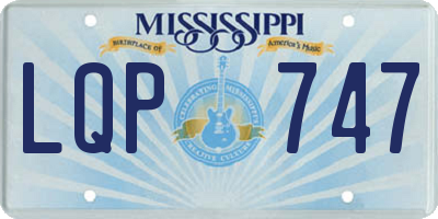 MS license plate LQP747
