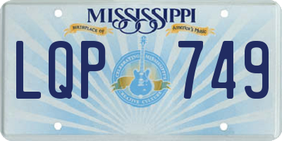 MS license plate LQP749