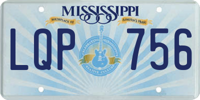 MS license plate LQP756