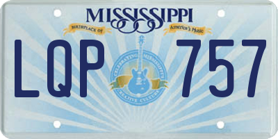 MS license plate LQP757