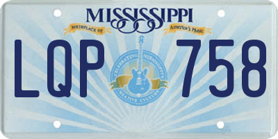 MS license plate LQP758