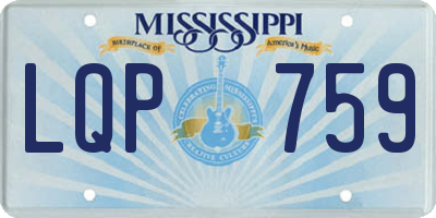 MS license plate LQP759