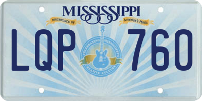 MS license plate LQP760