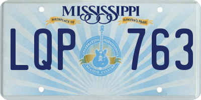 MS license plate LQP763