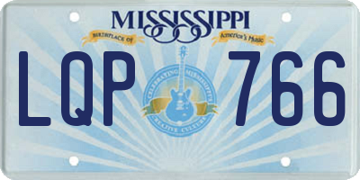 MS license plate LQP766