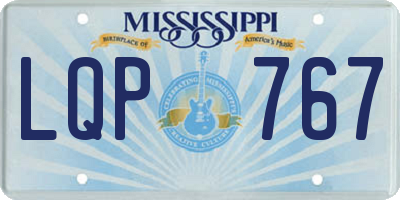 MS license plate LQP767