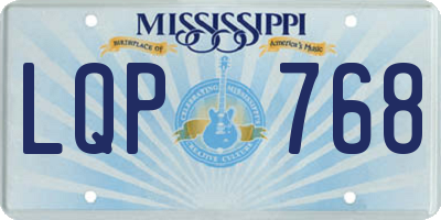 MS license plate LQP768