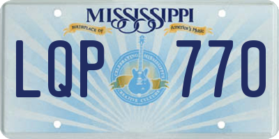 MS license plate LQP770