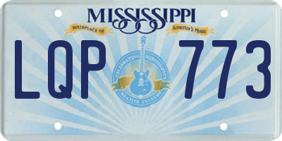 MS license plate LQP773