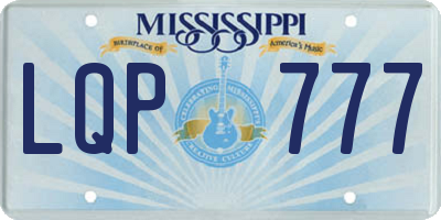 MS license plate LQP777
