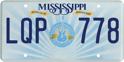 MS license plate LQP778