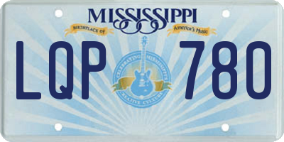 MS license plate LQP780