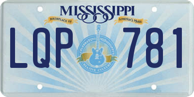 MS license plate LQP781