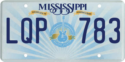 MS license plate LQP783