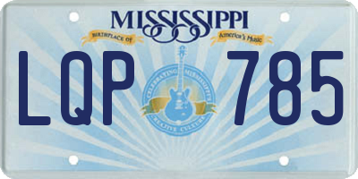 MS license plate LQP785