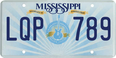 MS license plate LQP789