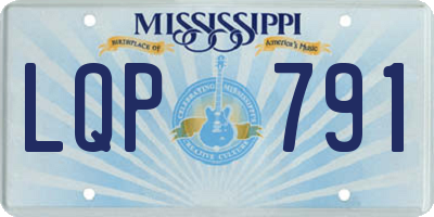 MS license plate LQP791