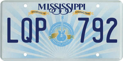 MS license plate LQP792