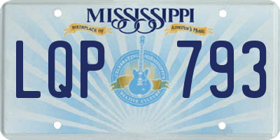 MS license plate LQP793
