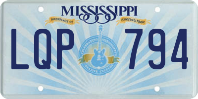 MS license plate LQP794