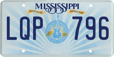 MS license plate LQP796
