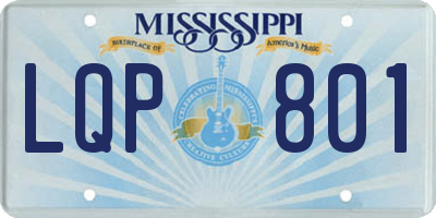 MS license plate LQP801