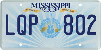 MS license plate LQP802