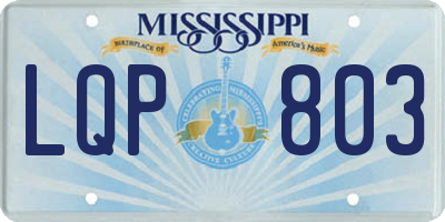 MS license plate LQP803
