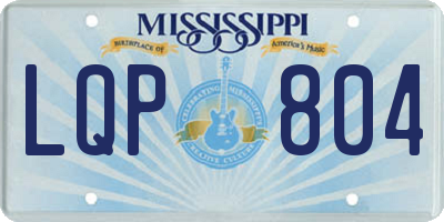 MS license plate LQP804