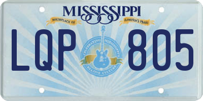 MS license plate LQP805