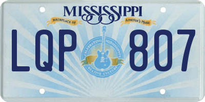 MS license plate LQP807