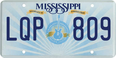 MS license plate LQP809
