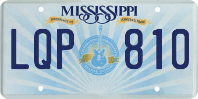 MS license plate LQP810