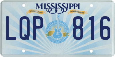 MS license plate LQP816