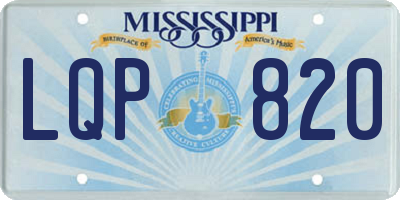 MS license plate LQP820