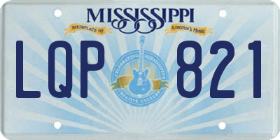 MS license plate LQP821