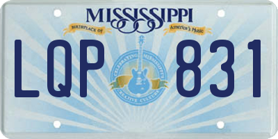 MS license plate LQP831