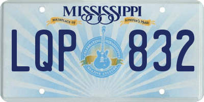 MS license plate LQP832