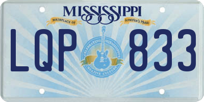 MS license plate LQP833