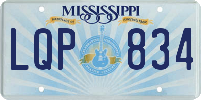 MS license plate LQP834