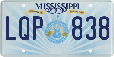 MS license plate LQP838