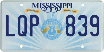 MS license plate LQP839