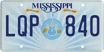 MS license plate LQP840